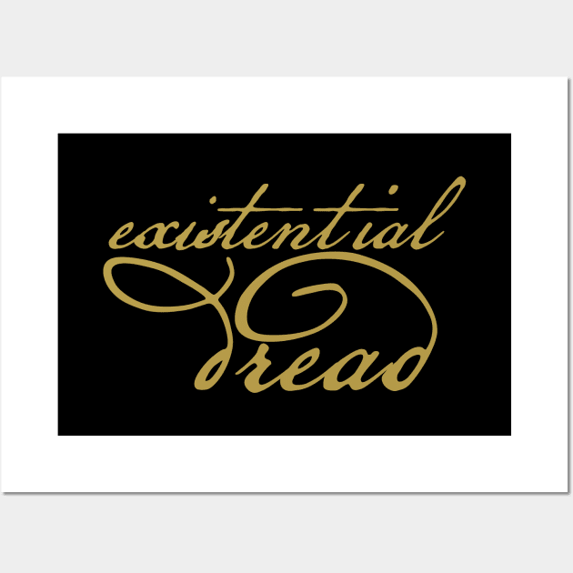 Existential Dread in Gold Wall Art by ellenhenryart